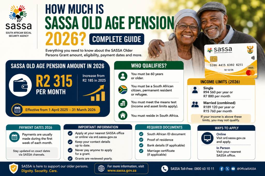 How Much Is SASSA Old Age Pension 2026?