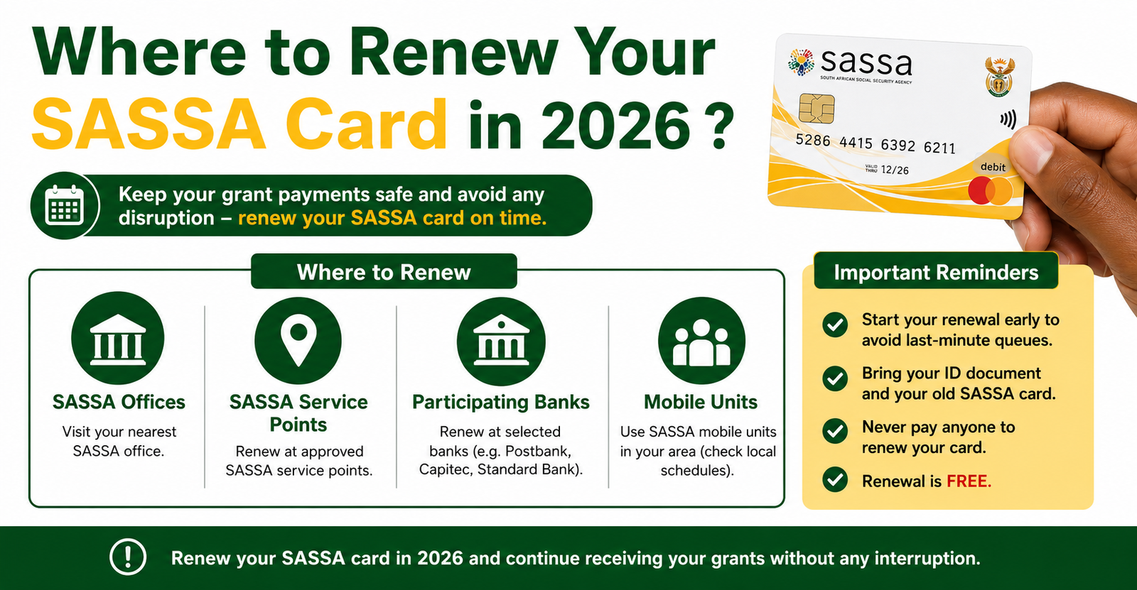 Where to Renew Your SASSA Card in 2026 ?