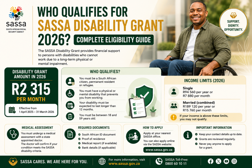 Who Qualifies for SASSA Disability Grant 2026?