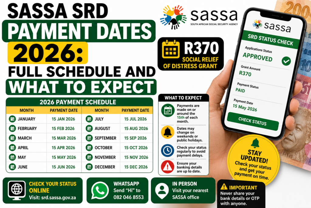 SASSA SRD Payment Dates 2026: Full Schedule and What to Expect