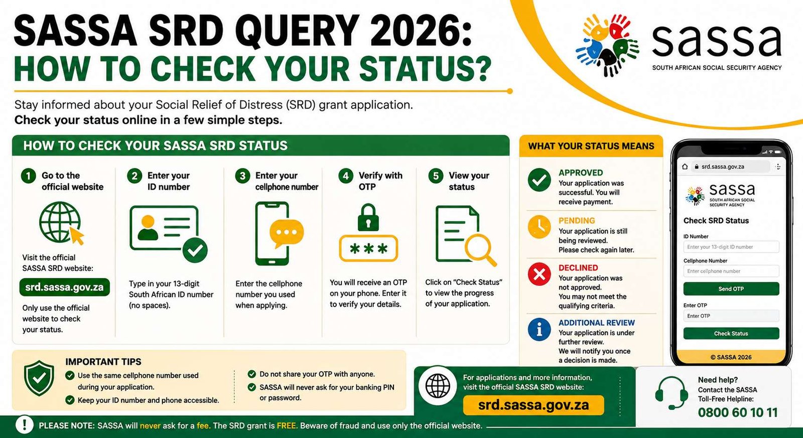 SASSA SRD Query 2026: How to Check Your Status?